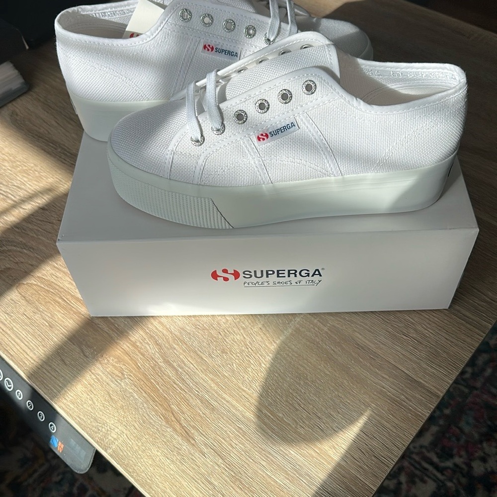 NWT Superga White Platform Sneakers